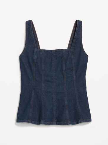 Old Navy Square-Neck Hourglass Denim Tank Top - Dark Wash in Saudi Arabia