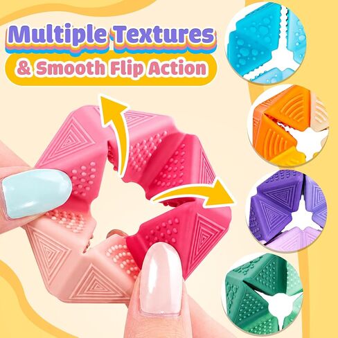KLT Fidget Sensory Toys for Kids - 6 Pack Quiet Textured Flip Cube for Calm in Kuwait