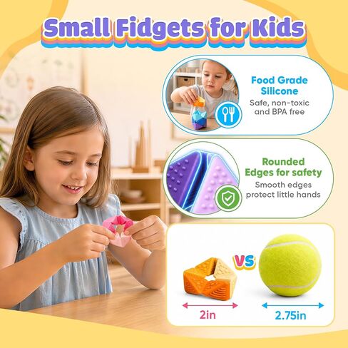 KLT Fidget Sensory Toys for Kids - 6 Pack Quiet Textured Flip Cube for Calm in Kuwait