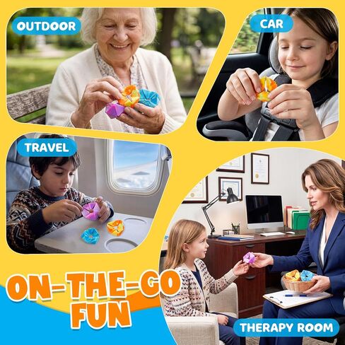 KLT Fidget Sensory Toys for Kids: 3 Pack Textured Flip Toys - Quiet Small Fidgets for Classroom Focus - Stress Relief Toys for Autism & ADHD Calm Down in Kuwait