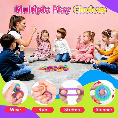 24 Pcs Sensory Toys Fidget Rings for Kids in Kuwait