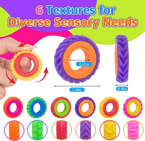 24 Pcs Sensory Toys Fidget Rings for Kids in Kuwait