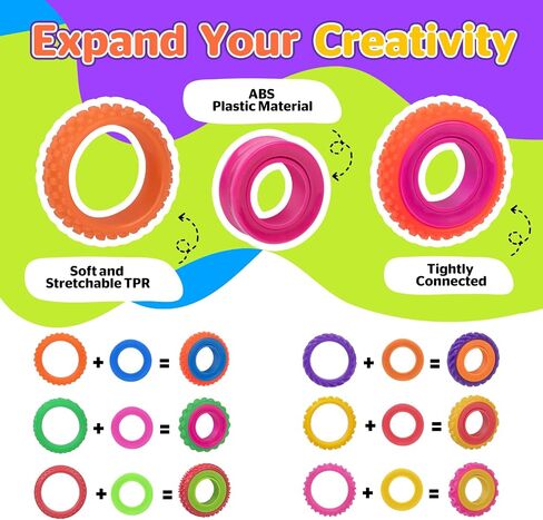 24 Pcs Sensory Toys Fidget Rings for Kids in Kuwait