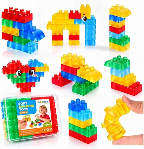 LESONG Mini Sticky Stacking Cubes for Kids: 150 PCS Washable Sensory Building Toy, Soft Squishy 0.39 inch Cubes with Storage Box, Balanced Stickiness for 2D & 3D Building, Translucent Travel Toy in Kuwait
