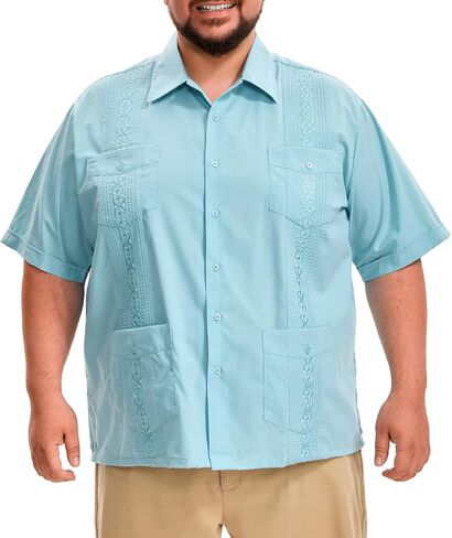 Men's Short Sleeve Guayabera Shirts for Men Button Down Cuban Beach Shirt Tops in Kuwait