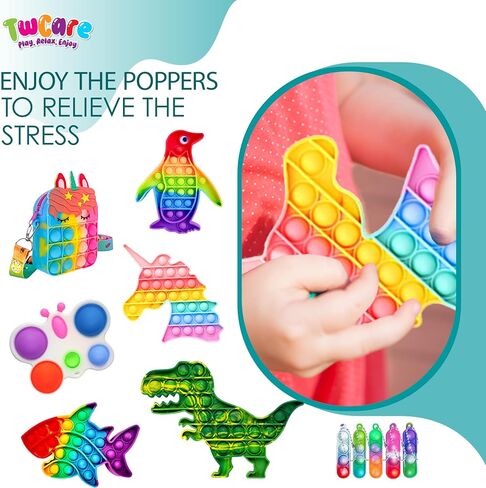 120 Pcs Fidget Toys Pack, Pop Sensory Party Favors Set Gifts for Kids Adults Boy Girl Stocking Stuffers Autistic Bulk Goodie Bag Filler Treasure Box Classroom Prizes School in Saudi Arabia
