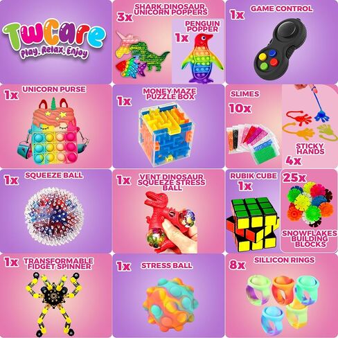 120 Pcs Fidget Toys Pack, Pop Sensory Party Favors Set Gifts for Kids Adults Boy Girl Stocking Stuffers Autistic Bulk Goodie Bag Filler Treasure Box Classroom Prizes School in Saudi Arabia