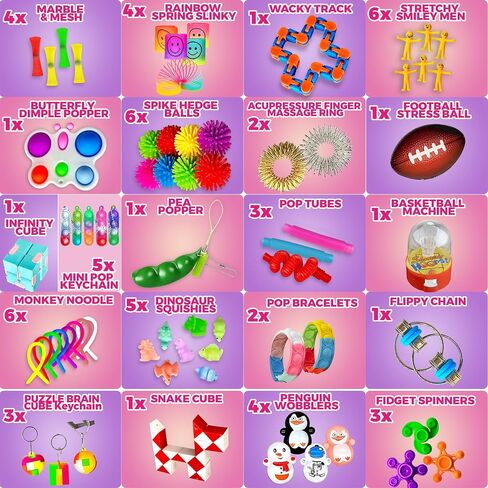 120 Pcs Fidget Toys Pack, Pop Sensory Party Favors Set Gifts for Kids Adults Boy Girl Stocking Stuffers Autistic Bulk Goodie Bag Filler Treasure Box Classroom Prizes School in Saudi Arabia