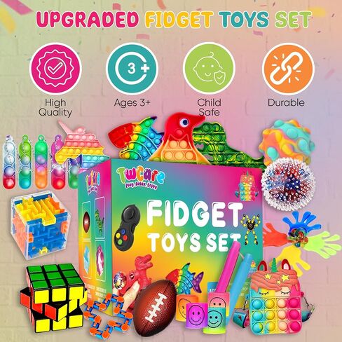 120 Pcs Fidget Toys Pack, Pop Sensory Party Favors Set Gifts for Kids Adults Boy Girl Stocking Stuffers Autistic Bulk Goodie Bag Filler Treasure Box Classroom Prizes School in Saudi Arabia