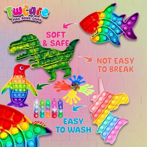 120 Pcs Fidget Toys Pack, Pop Sensory Party Favors Set Gifts for Kids Adults Boy Girl Stocking Stuffers Autistic Bulk Goodie Bag Filler Treasure Box Classroom Prizes School in Saudi Arabia
