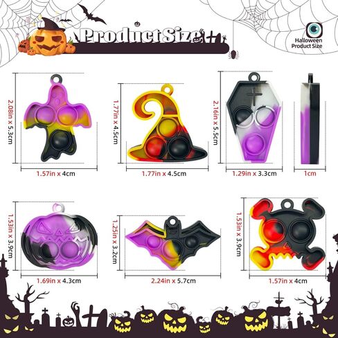 ONKULL Halloween Party Favors for kids Pop Fidget Toys Bulk It 30 Pack,Halloween Party Supplies Halloween Classroom Favors Mini Pop keychain Its Halloween Prizes for Kids Toys Bulk Goodie bag in Saudi Arabia