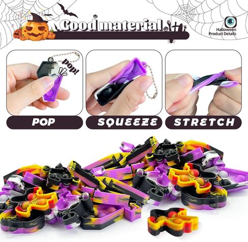 ONKULL Halloween Party Favors for kids Pop Fidget Toys Bulk It 30 Pack,Halloween Party Supplies Halloween Classroom Favors Mini Pop keychain Its Halloween Prizes for Kids Toys Bulk Goodie bag in Saudi Arabia