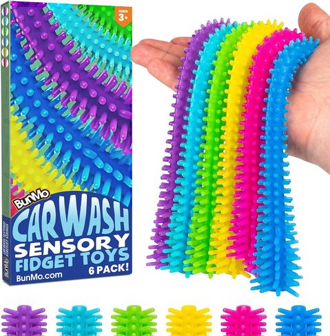BUNMO Stretchy Strings - Stimulating & Fun Fidget Toys for Kids - Hours of Fun - Non-Mouthable Toy 3+ - Super Sensory 6 Pack in Kuwait