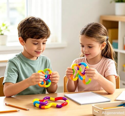 Fidget Toys 9 Pack Fidget Twist Toys Kids Stocking Stuffers Easter Gifts for Kids Party Favors Autism Autistic Children Adults Stress Relief Sensory Toy ADHD Toys in Kuwait