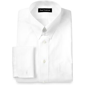 Paul Fredrick Men's Slim Fit Non-Iron Cotton Solid Snap Tab Collar Dress Shirt in Saudi Arabia