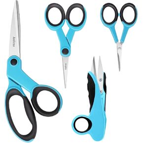 Asdirne Premium sewing Scissors Bundle, Perfect Sewing Partners, Sharp and Durable, Comfortable Handle, Contains 9"Fabric scissors, 5"Detail Shear, 3.9"Embroidery Scissors, 4.8"Thread Snips in Kuwait