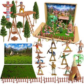 Native American Figurines & Cowboy Diorama Kit for School Projects in Saudi Arabia