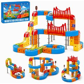 Electric Train Set for Kids, Race Track Car STEM Kit (170 Pcs) in Kuwait