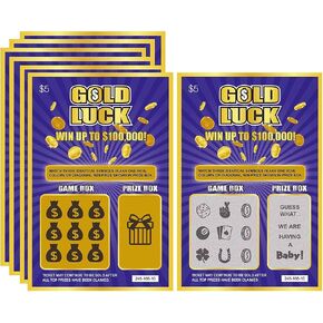 WINGKIND Gold Luck Pregnancy Announcement Fake Lottery Scratch Off Tickets, Great Idea for Pregnancy Reveal, 12 Cards in Saudi Arabia