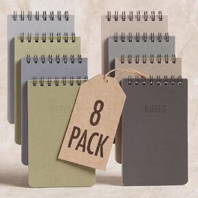 Aesthetic Pocket Notebooks Set Of 8 - Small 3x5 Spiral Notepads for Women in Kuwait
