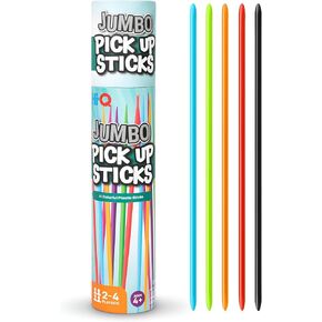 Hi-Q Jumbo Pick Up Sticks Game: 41 Brightly Colored Plastic 9.5" Pick up Sticks in Storage Can, for All Ages! in Kuwait