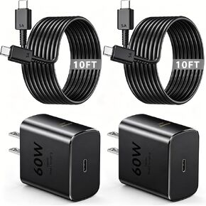 Samsung USB-C Super Fast Charging, 2Pack MITSUGAWA 25W Power Delivery Fast Wall Charger(2Pack 5FT USB-C Cable is included), for Galaxy S22/S21+/Ultra/Note10/20/Z Fold 3/Flip 3/S10/9/8, iPad Pro, Pixel in Kuwait