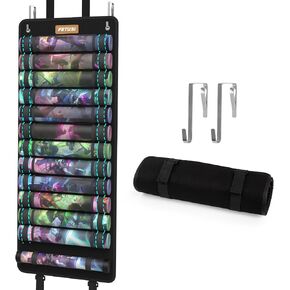 Playmat Tube Storage Bag,Hangable Playmat Holder for MTG with 2 Hooks,Securely Locks Game Mats,Fits 12+1 Card Game Mats with Clear Plastic Slots,TCG/MTG Game Mat Case(with Reinforced Elastic Strap) in Kuwait