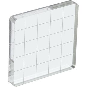 PATIKIL 6" x 5" Acrylic Stamp Block, Clear Stamping Block with Grid Lines Decorative Mounting Blocks Square for Scrapbooking DIY Crafts Card Making in Kuwait