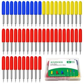 Hadwoer 50PCS Replacement Cutting Blades, Blue-Deep Point Blade in Saudi Arabia