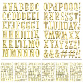 6 Sheets Gold Puffy Letter Stickers, 3D Foam Alphabet Stickers Sticker in Saudi Arabia
