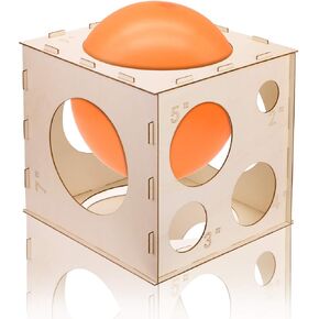 9 Holes Collapsible Wood Balloon Sizer Cube Box from 2" to 10",Balloon Measurement Tool for Birthday,Wedding,Party Decorations,Balloon Arches Columns (12" x 12" x 12") in Kuwait