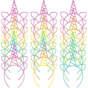 Zddaoole 24 Pcs Unicorn Headbands Unicorn Birthday Party Favors,Plastic Hairbands for Girls,Headware Accessories for Party Supplies Gift,Teens Toddlers Children in Saudi Arabia