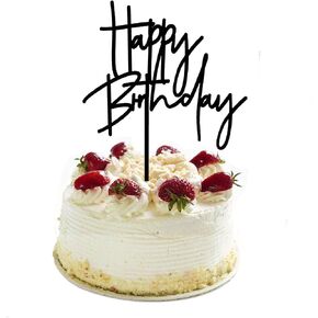 DIY Happy birthday Cake Topper Black Acrylic in Kuwait