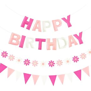 CANREVEL 3 PCS Pre-Strung 3D Happy Birthday Banner Decorations, Rainbow in Kuwait