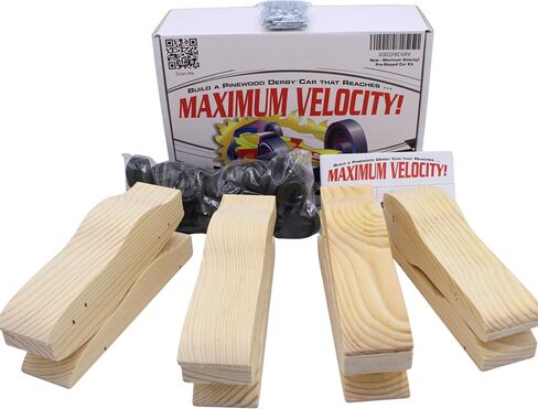 Maximum Velocity! 12 Pre-Shaped Derby Car Kits | Bulk Pack Pine Derby Kits in Kuwait