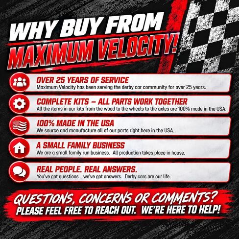 Maximum Velocity! 12 Pre-Shaped Derby Car Kits | Bulk Pack Pine Derby Kits in Kuwait