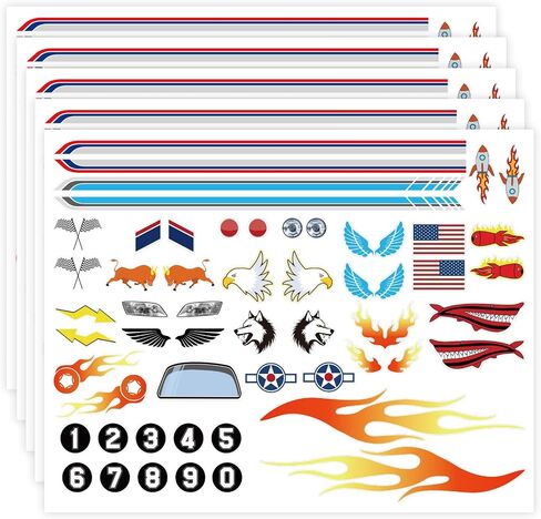 OCQOTAT 3 Pcs Derby Car Sticker Set, Racing Numbers Flags Lights Stripes in Saudi Arabia