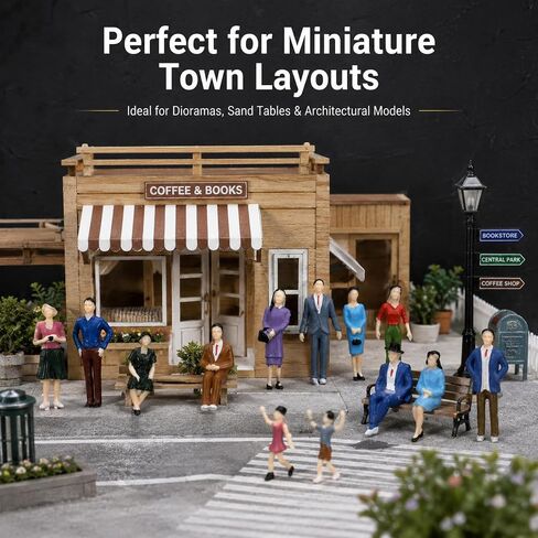 1: 30 Scale Mini People Figurines - 14pcs Sitting and Standing Miniature People Figurines Little Plastic Figurine for Miniature Scenes in Saudi Arabia