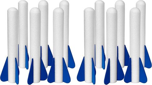 6 Pack Glow-in-The-Dark Foam Rockets - Botabee Foam Rocket Refills - Outdoor Toy Set - 6.5 Inch Length - Exciting Universal-Fit Replacement for Rocket Launcher for Kids - Safe Design in Saudi Arabia