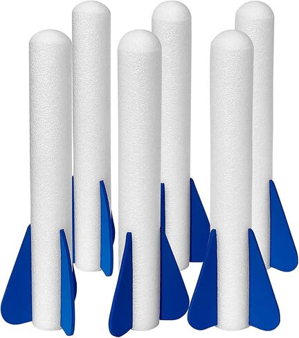 6 Pack Glow-in-The-Dark Foam Rockets - Botabee Foam Rocket Refills - Outdoor Toy Set - 6.5 Inch Length - Exciting Universal-Fit Replacement for Rocket Launcher for Kids - Safe Design in Kuwait