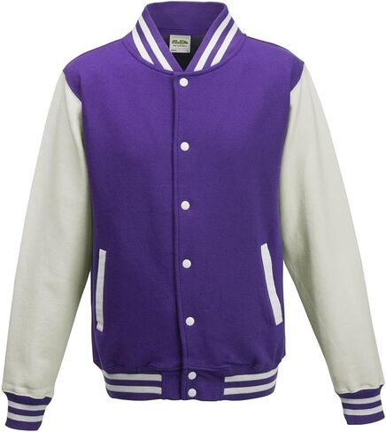 AWDis Hoods Varsity Letterman jacket Purple / White L in Saudi Arabia