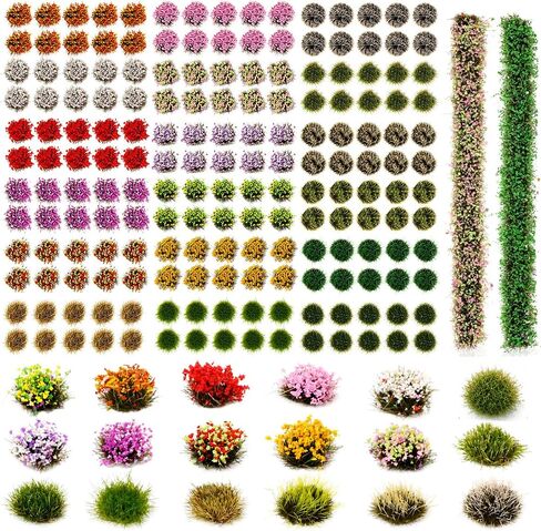 182 Pcs Diorama Grass Colorful Miniature Flowers Cluste Kit in Saudi Arabia