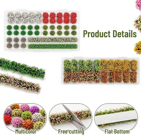 182 Pcs Diorama Grass Colorful Miniature Flowers Cluste Kit in Saudi Arabia