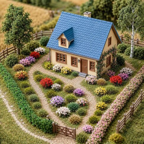 182 Pcs Diorama Grass Colorful Miniature Flowers Cluste Kit in Saudi Arabia