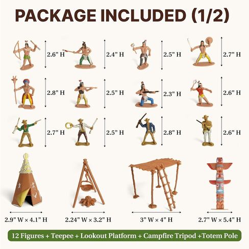 Native American Figurines & Cowboy Diorama Kit for School Projects in Saudi Arabia