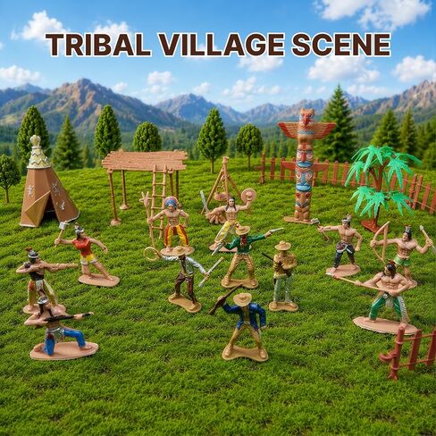 Native American Figurines & Cowboy Diorama Kit for School Projects in Saudi Arabia