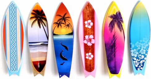 1:12 Scale Miniature Surfboard for Collectible Displays, 6PCS Summer Beach Scene Prop, Surfboard Decorative Accents Diorama Supplies, Mini Surfboard for Crafts and Desktop Decor in Saudi Arabia