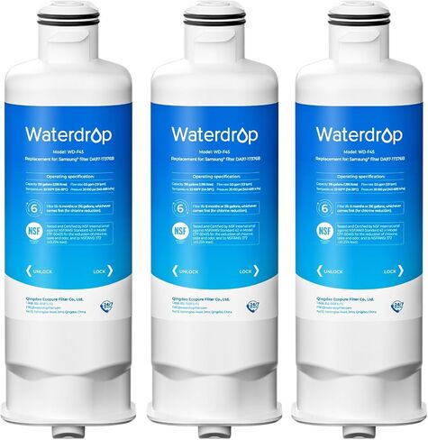 Waterdrop DA97-17376B Replacement for Samsung HAF-QIN/EXP, DA97-08006C, RF28R7201SR, RF28R7351SG, WD-F45, Refrigerator Water Filter, 3 Filters in Saudi Arabia