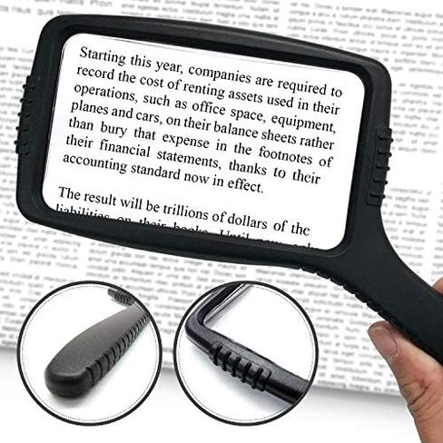 MagniPros Jumbo Size Magnifying Glass Wide Horizontal Lens(3X Magnification)- Shockproof Housing & Scratch Resistant Design W/Large Viewing Area Ideal for Reading Small Prints & Low Vision in Kuwait