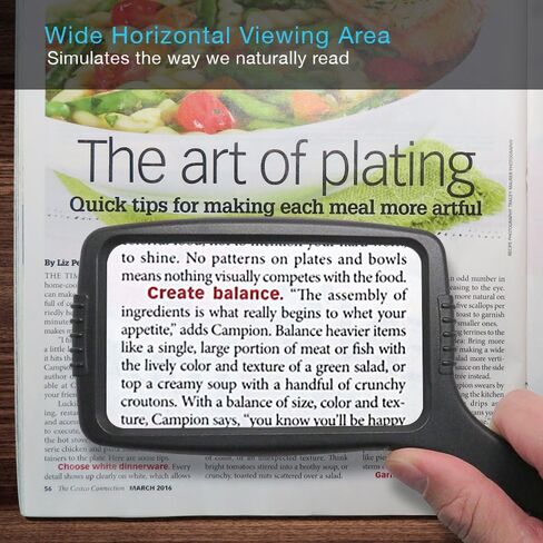 MagniPros Jumbo Size Magnifying Glass Wide Horizontal Lens(3X Magnification)- Shockproof Housing & Scratch Resistant Design W/Large Viewing Area Ideal for Reading Small Prints & Low Vision in Kuwait